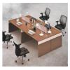 昊豐 HF-010四人位組合辦公臺 柚木色 2800*1400*750
