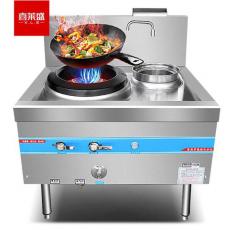 喜萊盛商用燃氣灶臺廣式天然氣液化氣猛火灶燃油款 食堂煤氣灶加厚不銹鋼1.3mm單頭單尾工程款XLS-GCK1