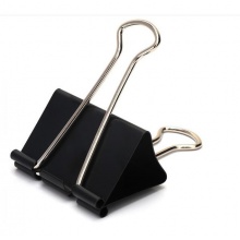 得力8561-1#黑色長尾票夾51mm筒裝（12只/筒）