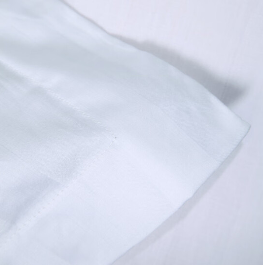 秋之帛 床上用品專用枕頭套 全棉貢緞緞條純白色枕套 58*88cm