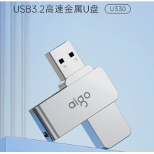 愛國者（aigo）32GB USB3.2 U盤 U330 金屬旋轉(zhuǎn)